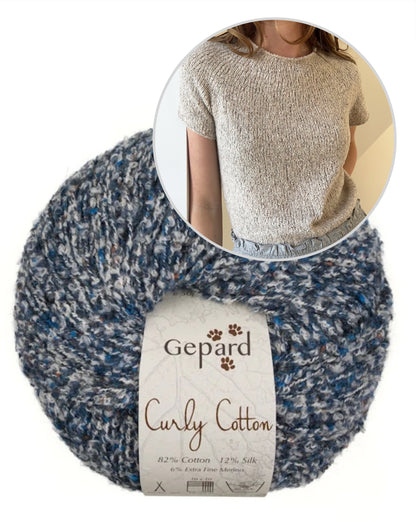 Plain Yoke Tee 19 | Sommer Bouclé Shirt aus Curly Cotton von Gepard Garn