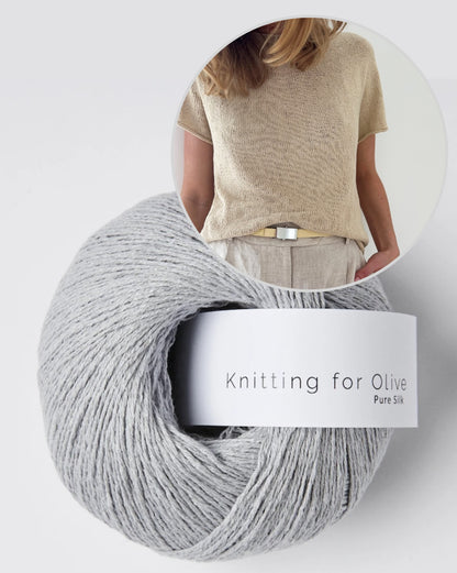 LeKnit Plain Yoke Tee 28 mit Pure Silk von Knitting for Olive 9
