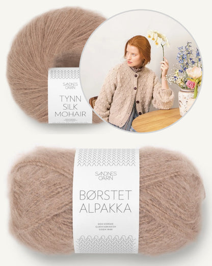 Popcornjacka | Prickig struktur i borstad alpacka och Tynn Silk Mohair från Sandnes Garn