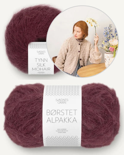 Popcornjacka | Prickig struktur i borstad alpacka och Tynn Silk Mohair från Sandnes Garn
