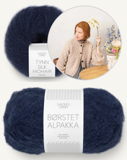 Popcornjacka | Prickig struktur i borstad alpacka och Tynn Silk Mohair från Sandnes Garn