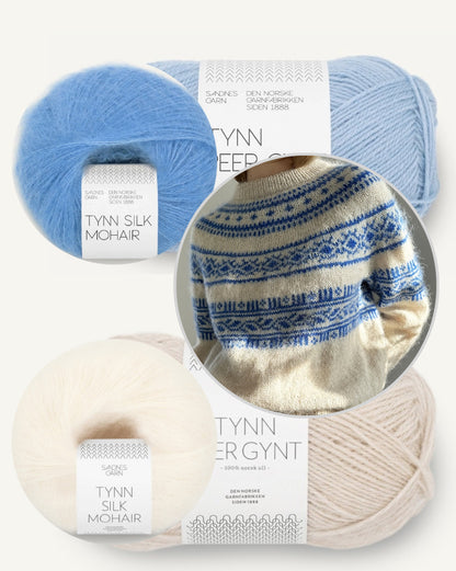 Porcelain Yoke Sweater |  einzigartiges Muster mit Tynn Peer Gynt und Mohair von Sandnes Garn