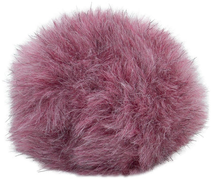 Mini pompon fausse fourrure avec bouton pression 