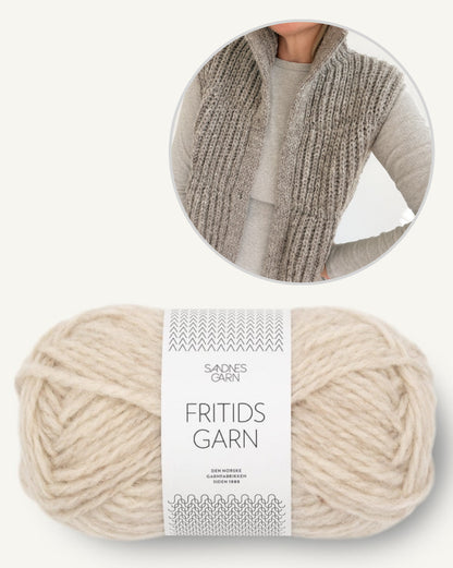 Puffer-liivi | pehmeä liivi Sandnes Garnin Fritidsgarn-langasta
