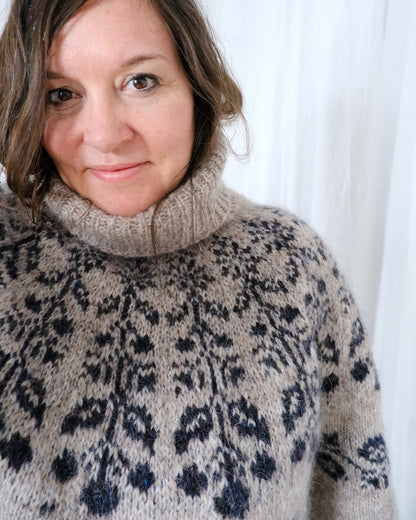 Blueberry Sweater | berry pattern from Plötulopi and Tynn Silk Mohair