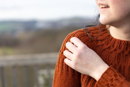 Ariundle Sweater | Delicate cable pattern from Fleece Bluefaced DK by West Yorkshire Spinners