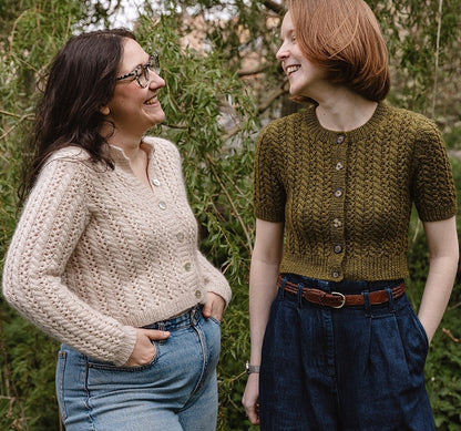 Cathy Cardigan | Charming lace pattern made from Merino and Soft Silk Mohair by Knitting for Olive