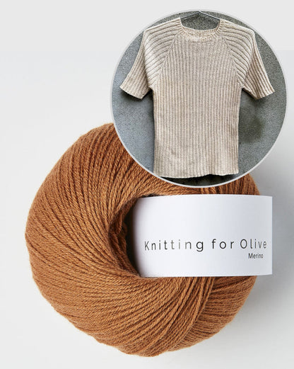 Rib Tee | T-shirt féminin en mérinos de Knitting for Olive
