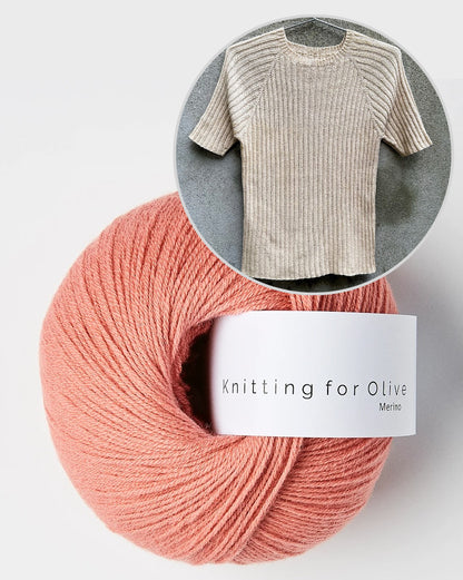 Rib Tee | T-shirt féminin en mérinos de Knitting for Olive