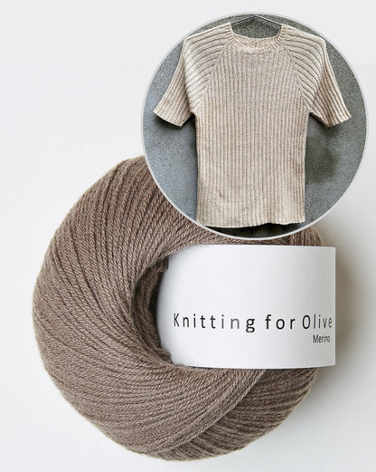 Rib Tee | T-shirt féminin en mérinos de Knitting for Olive