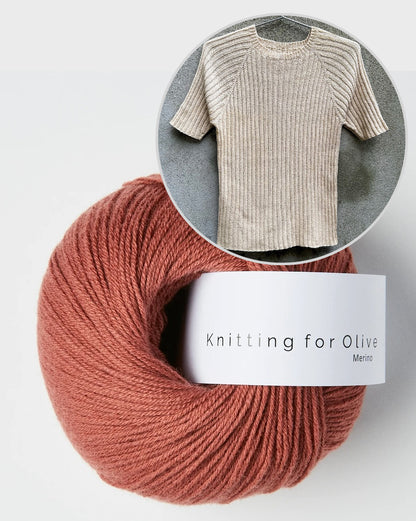 Rib Tee | T-shirt féminin en mérinos de Knitting for Olive