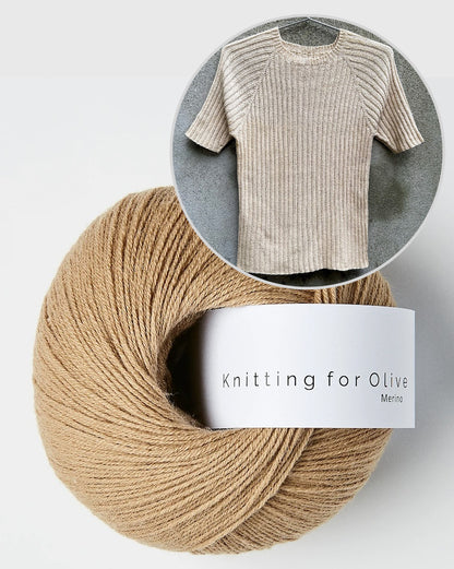 Rib Tee | T-shirt féminin en mérinos de Knitting for Olive