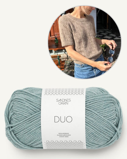 Rigmor Tee | let t-shirt med hulmønster i Duo fra Sandnes Garn