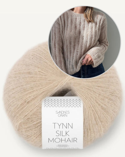 Ripple Loop Sweater | sart mohairbluse i Tynn Silk Mohair fra Sandnes Garn