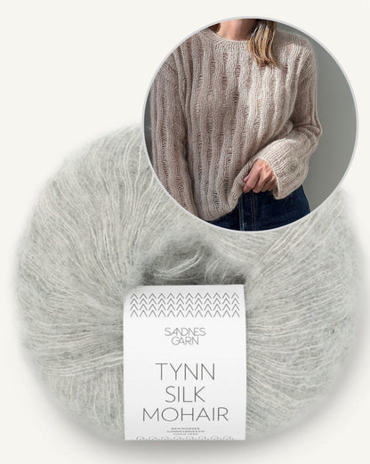 Ripple Loop Sweater | sart mohairbluse i Tynn Silk Mohair fra Sandnes Garn