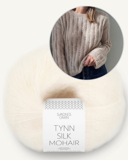 Ripple Loop Sweater | sart mohairbluse i Tynn Silk Mohair fra Sandnes Garn