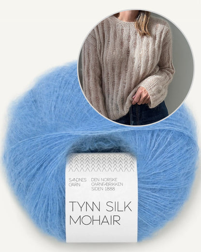 Ripple Loop Sweater | sart mohairbluse i Tynn Silk Mohair fra Sandnes Garn