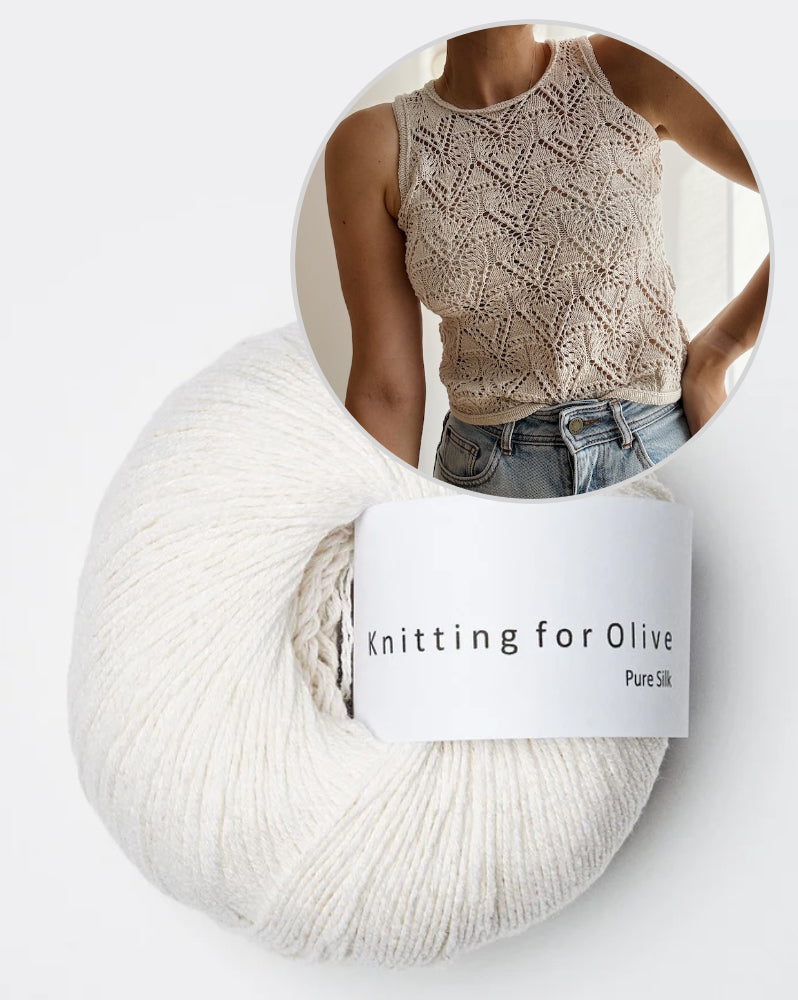 Rodolphe Top Silk Edition | stunning lace pattern made from Pure Silk by Knitting for Olive