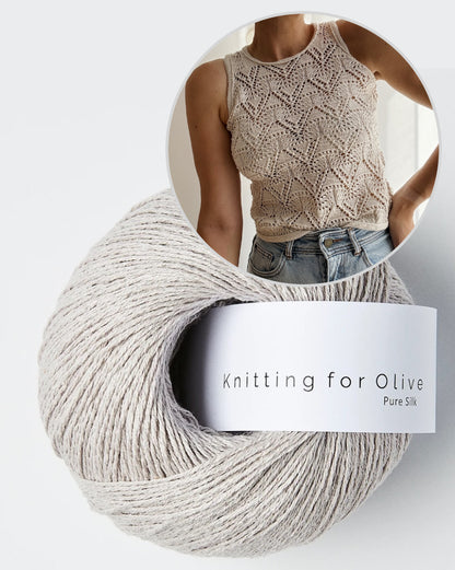 Rodolphe Top Silk Edition | stunning lace pattern made from Pure Silk by Knitting for Olive