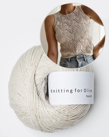 Rodolphe Top Silk Edition | stunning lace pattern made from Pure Silk by Knitting for Olive