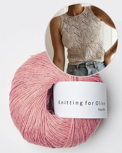 Rodolphe Top Silk Edition | stunning lace pattern made from Pure Silk by Knitting for Olive