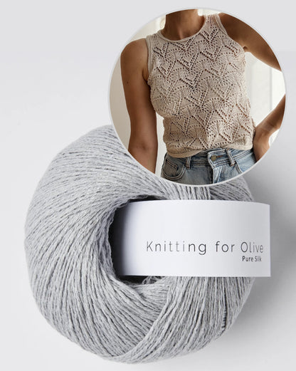 Rodolphe Top Silk Edition | stunning lace pattern made from Pure Silk by Knitting for Olive