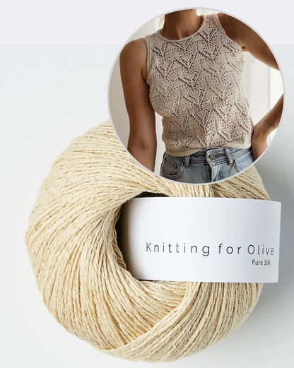 Rodolphe Top Silk Edition | stunning lace pattern made from Pure Silk by Knitting for Olive