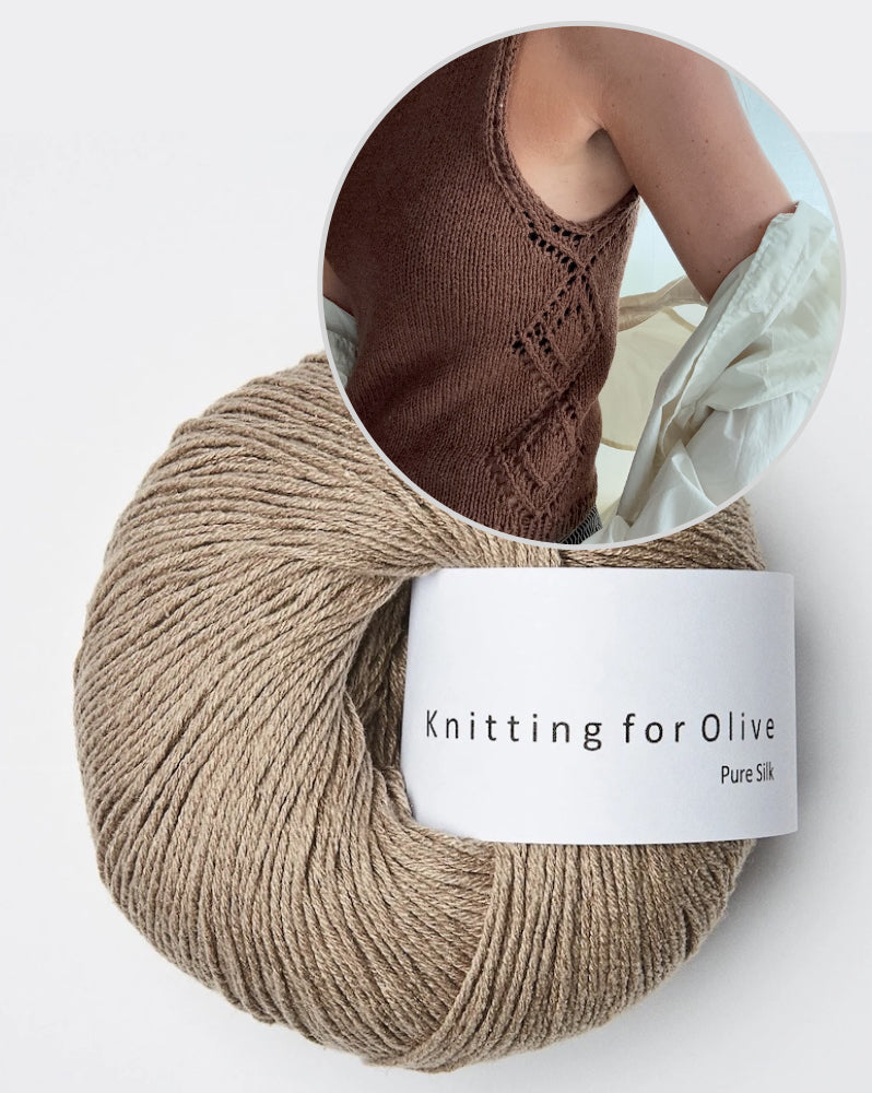 Romy Top | with side lace pattern from Pure Silk by Knitting for Olive