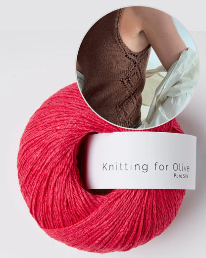 Romy Top | with side lace pattern from Pure Silk by Knitting for Olive