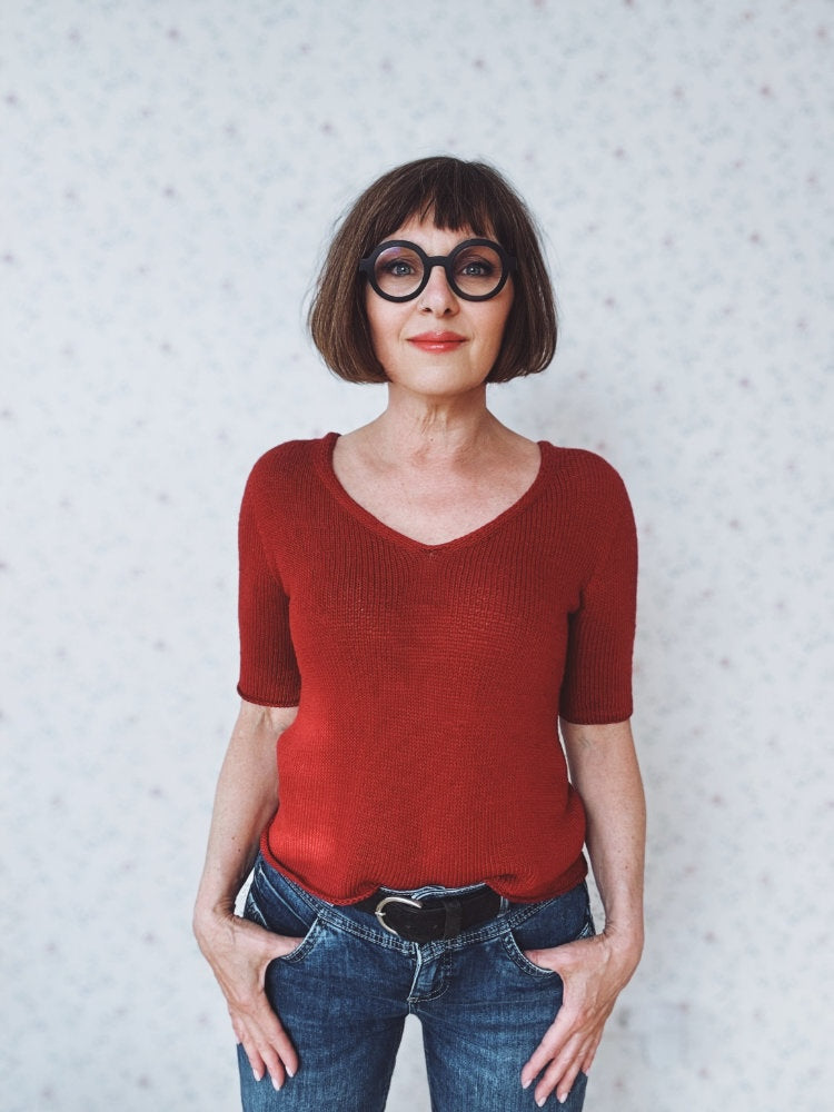rosa p. Uukii Shirt mit Line von Sandnes Garn 1