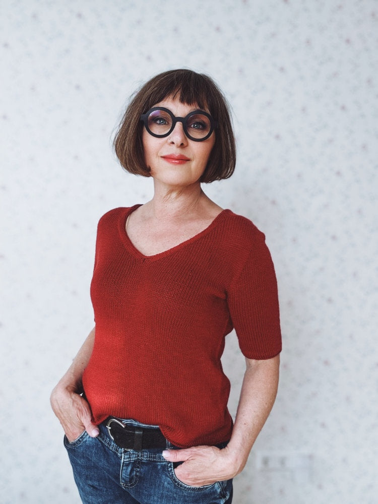 rosa p. Uukii Shirt mit Line von Sandnes Garn 3