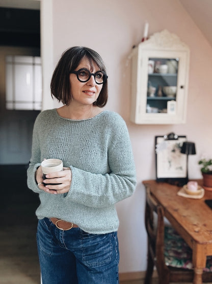 Uukii Sweater | enkel baströja i Semilla Melange och Svala från BC Garn