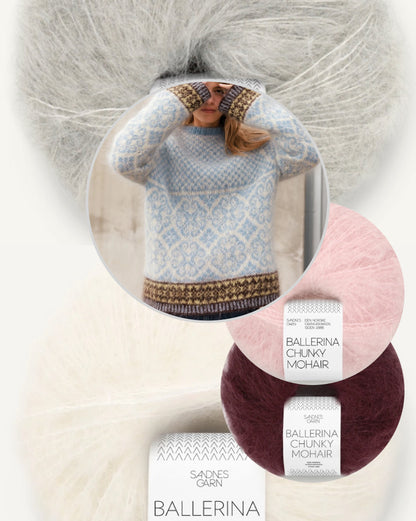 Rose | fluffig norsk tröja i Ballerina Chunky Mohair från Sandnes Garn