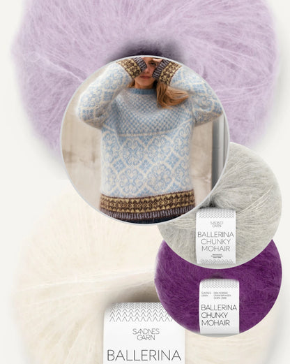 Rose | fluffig norsk tröja i Ballerina Chunky Mohair från Sandnes Garn