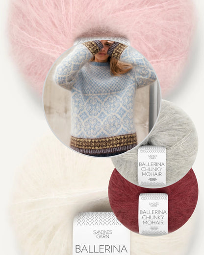 Rose | fluffig norsk tröja i Ballerina Chunky Mohair från Sandnes Garn