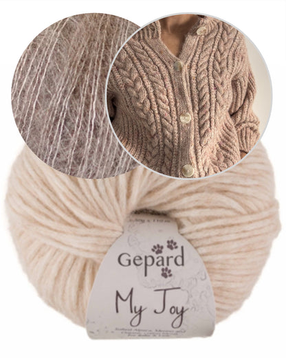 Rosebud Cardigan | fluffig weiches Patentmuster aus My Joy und Kid Seta von Gepard Garn