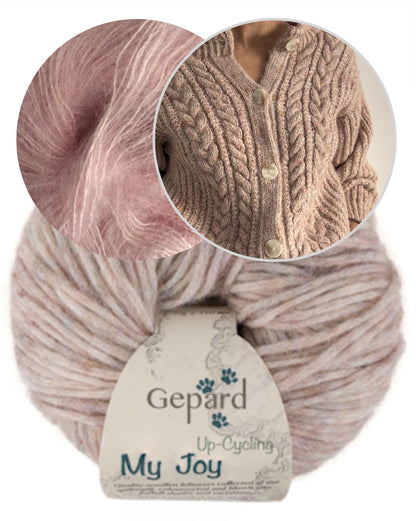 Rosebud Cardigan | fluffig weiches Patentmuster aus My Joy und Kid Seta von Gepard Garn