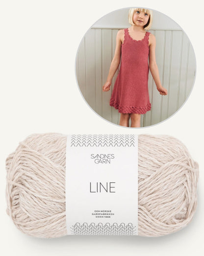 Roselyn Dress Kids | romantic crochet ruffles made from Line by Sandnes Garn