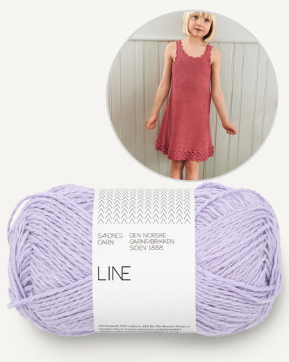 Roselyn Dress Kids | romantic crochet ruffles made from Line by Sandnes Garn