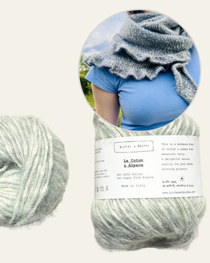 Ruffle Shawl | leicht mit lässiger Rüschenkante aus Le Coton & Alpaca von Biches & Bûches