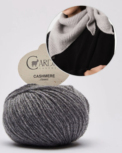 Écharpe Marin | châle délicat en demi-côtes anglaises avec Classic Cashmere de Cardiff