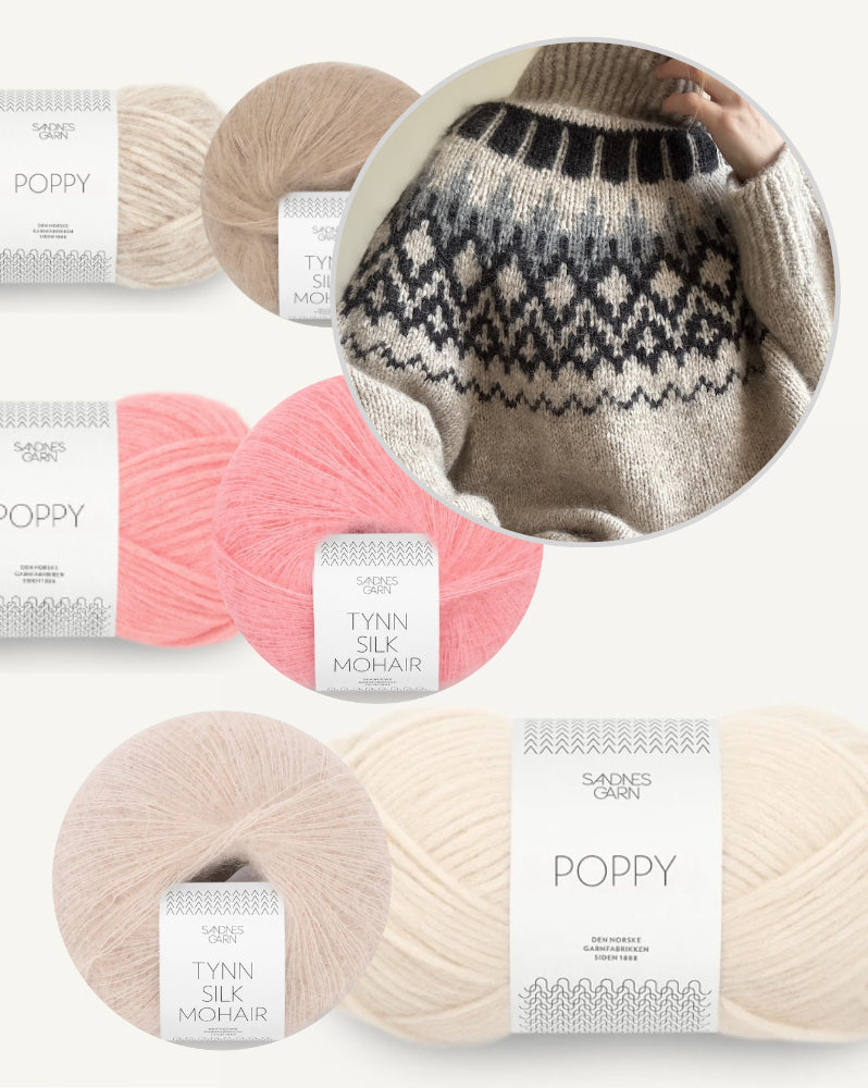 San Sweater von Aegyoknit mit Poppy und Tynn Silk Mohair von Sandnes Garn 12