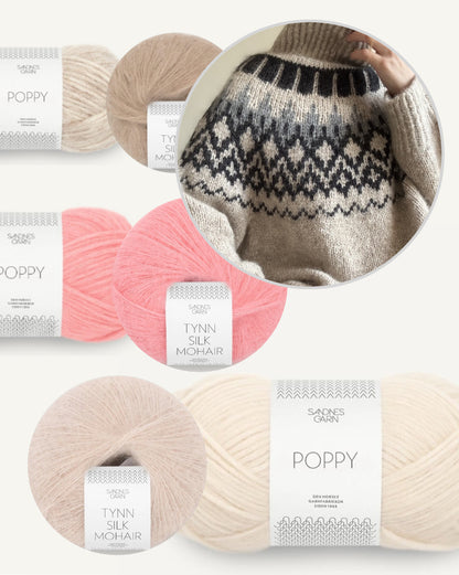 San Sweater von Aegyoknit mit Poppy und Tynn Silk Mohair von Sandnes Garn 12
