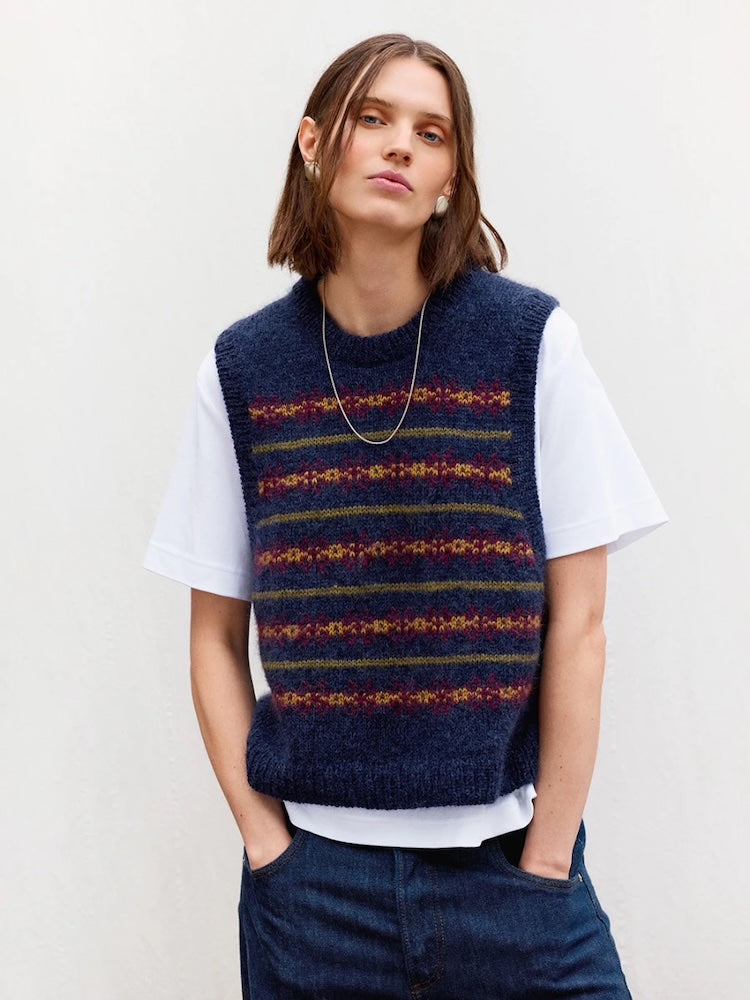 Holly Slipover | klassischer Norwegerpullunder aus Tynn Peer Gynt und Tynn Silk Mohair von Sandnes Garn