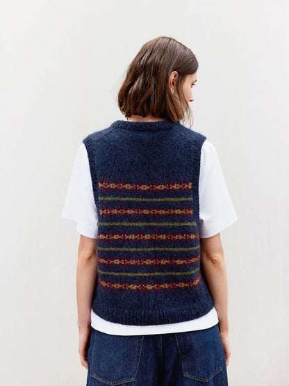 Holly Slipover | klassischer Norwegerpullunder aus Tynn Peer Gynt und Tynn Silk Mohair von Sandnes Garn