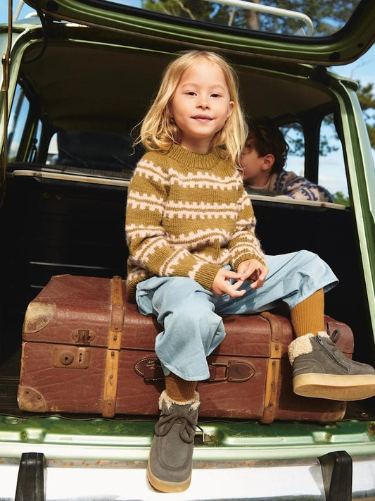 Ridge Sweater Sandnes 2506 | flauschige Musterstreifen aus Double Sunday und Borstet Alpakka