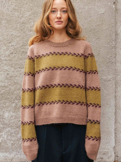 Astrid Women's Sweater | fine vine stripes from Sunday and Tynn Silk Mohair by Sandnes Garn