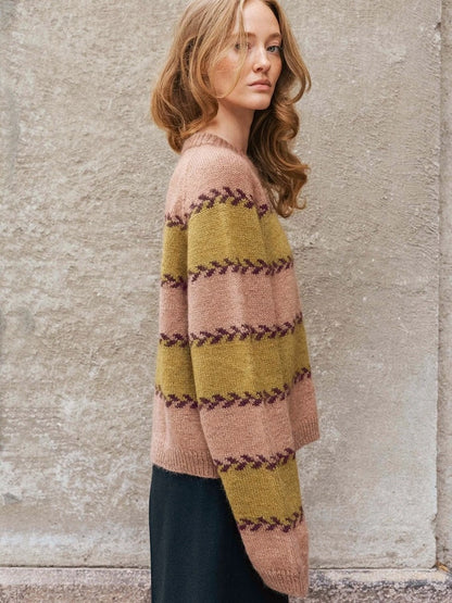 Astrid Women's Sweater | fine vine stripes from Sunday and Tynn Silk Mohair by Sandnes Garn