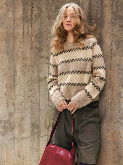 Astrid Women's Sweater | fine vine stripes from Sunday and Tynn Silk Mohair by Sandnes Garn
