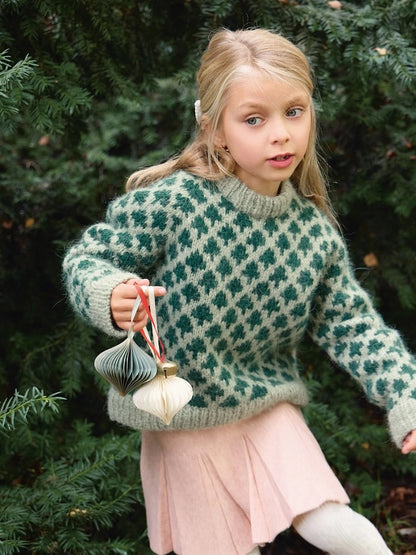 Chandail Sapin de Noël - Enfant | pull de Noël douillet en Kos par Sandnes Garn